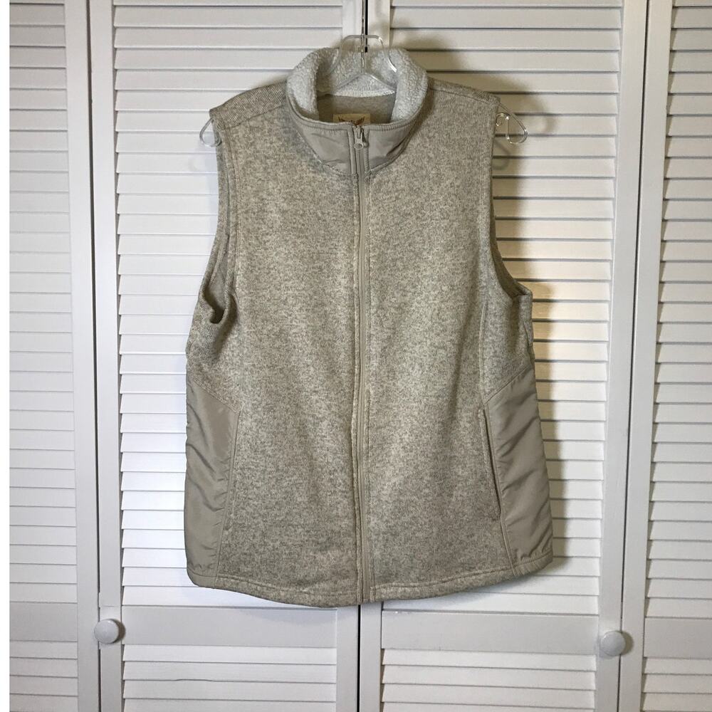 Faded Glory Beige High Neck Sleeveless Vest Jacket XL